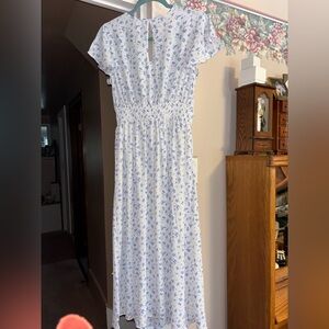 Floral Blue and White Dress